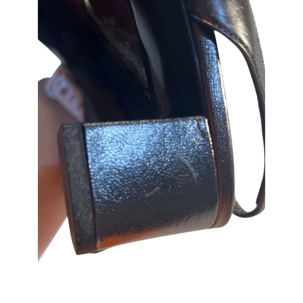 Yves Saint Laurent Gunmetal Metallic Mesh Slingback Kitten Heels Women's Size 8N